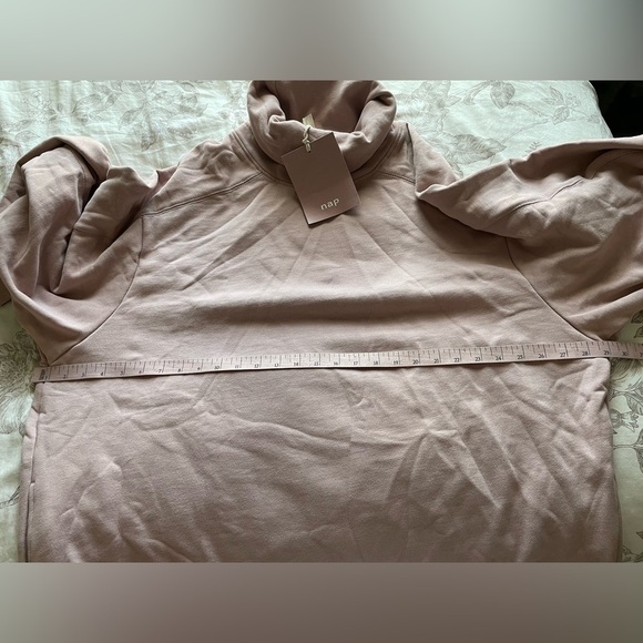 NWT Nap Loungewear Boxy Oversized Turtleneck Sweatshirt Blush Pink Small Cozy - Picture 13 of 14